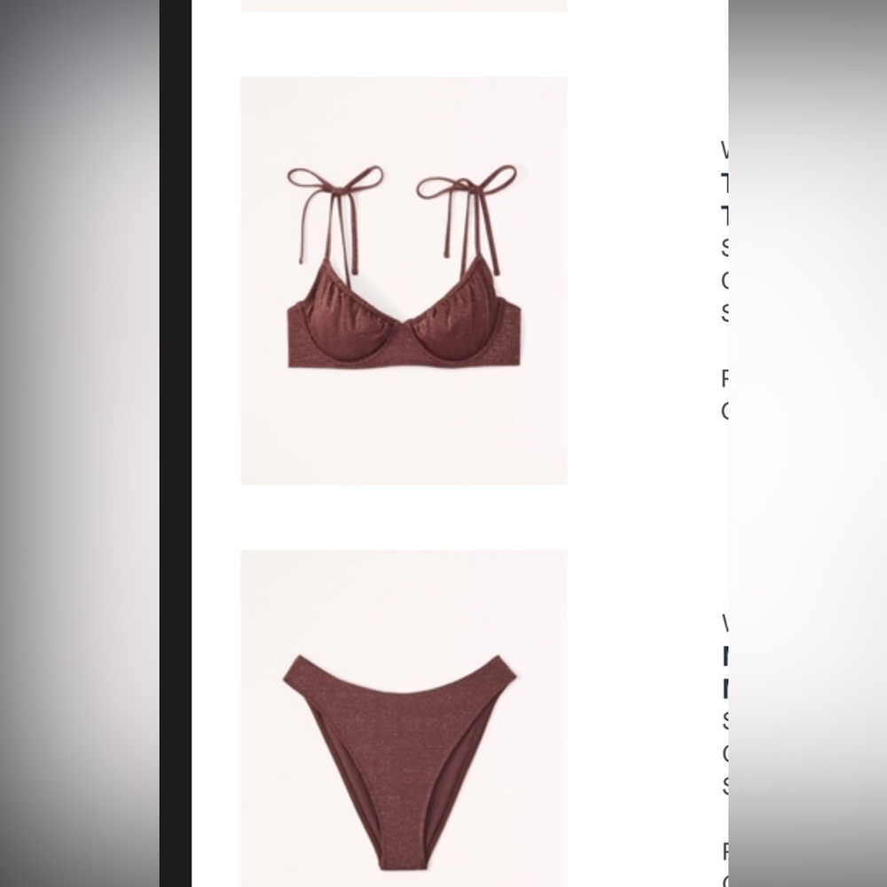 Abercrombie and fitch brown shimmer bikini NWT